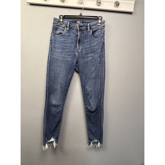 Abercrombie Fitch Simone High Rise Ankle‎ Jeans Womens 4 Blue Denim Distressed - Picture 1 of 8